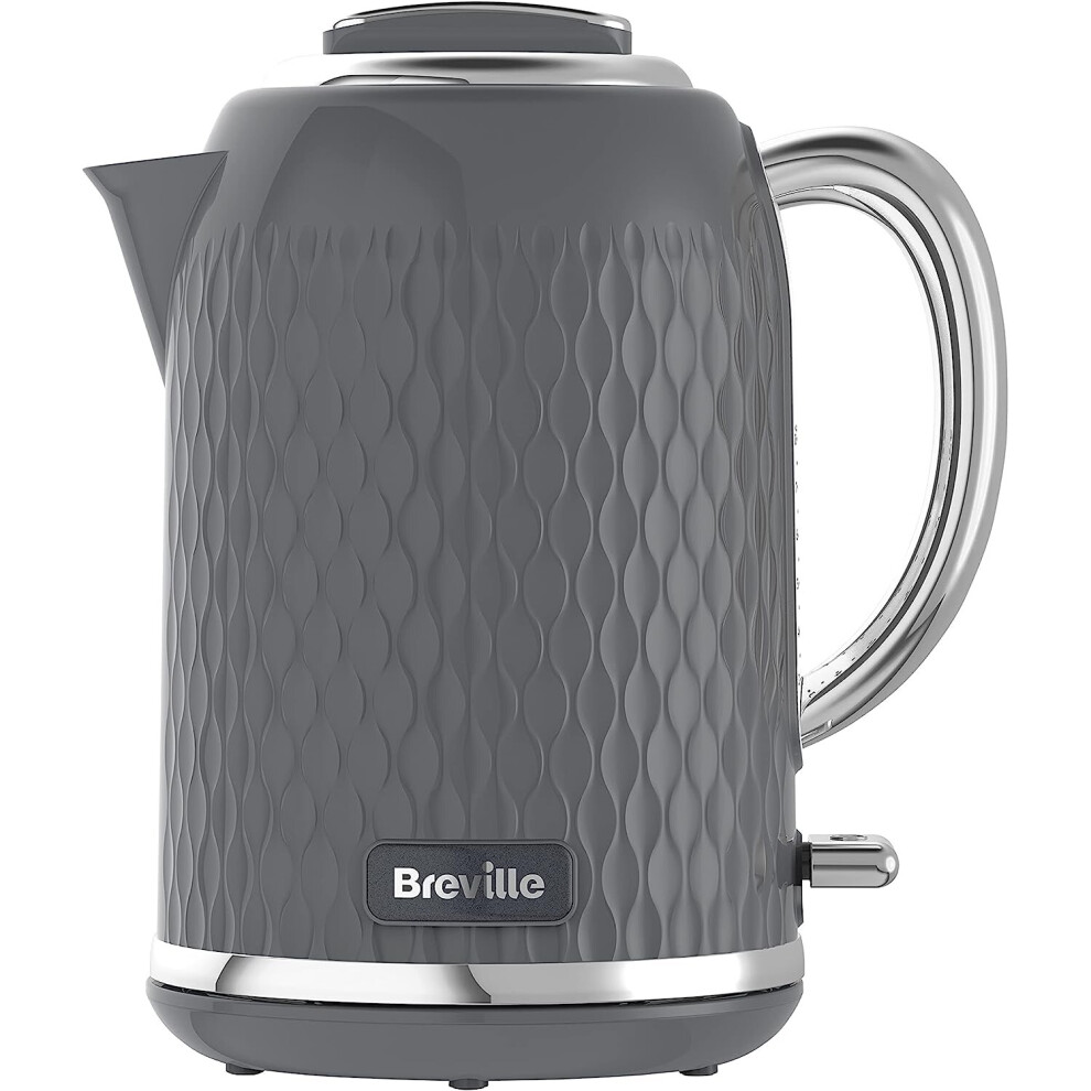 Breville Curve Grey Electric Kettle | 1.7L | 3KW Fast Boil | Grey & Chrome [VKT227]