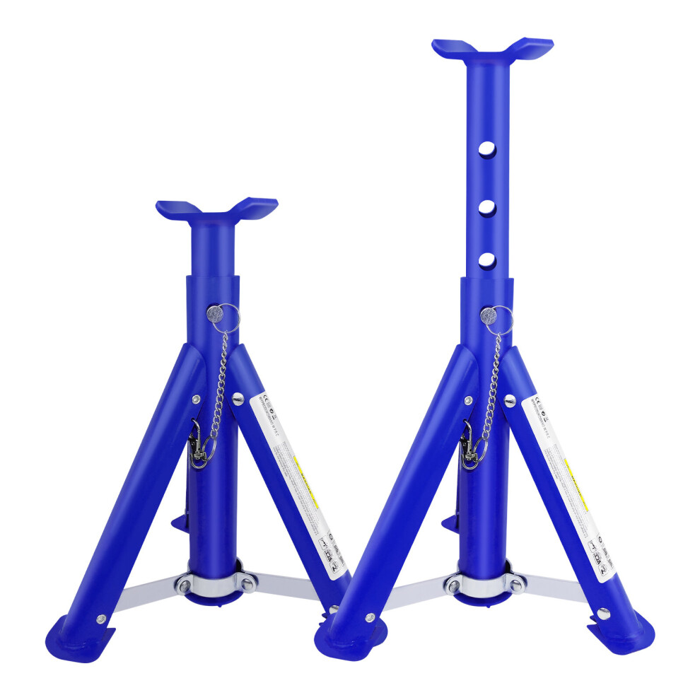 Autofather 2Pcs Of 3Ton Axle Stands Floor Jack Folding Heavy Duty Lifting Jack Stand Adjustable Rang 305Mm-415Mm