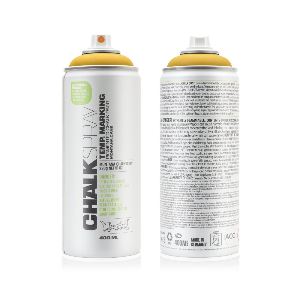 Montana Chalk 400Ml Spray Paint Yellow (Ch1020) 4048500376085