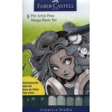 FABER-CASTELL Etui mit 8 Pitt Artist Pen Manga Filzstiften