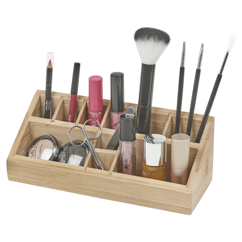 Elegenza Wooden Bathroom Vanity Make Up Brush Organiser Storage