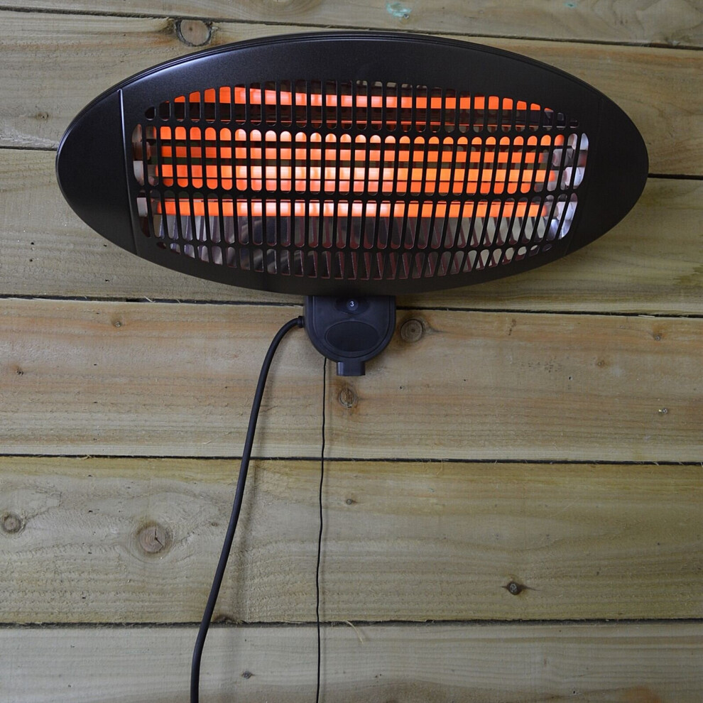 Patio Heater Garden Wall Mounted Electric Heater with 3 Settings