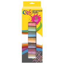 Cre8 Jumbo Pavement Chalks Coloured (12pk)