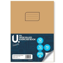 U.Learn A4 Exercise Book Wide Ruled 36shts