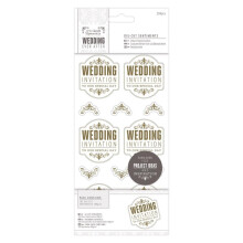 Papermania Wedding Every After 4" x 8" Die-cut Sentiments White/Gold (204pcs)