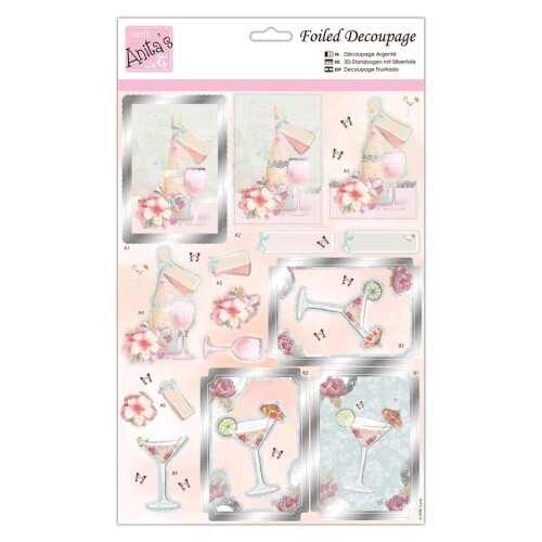 Anita's Foiled Decoupage - Wine O'clock