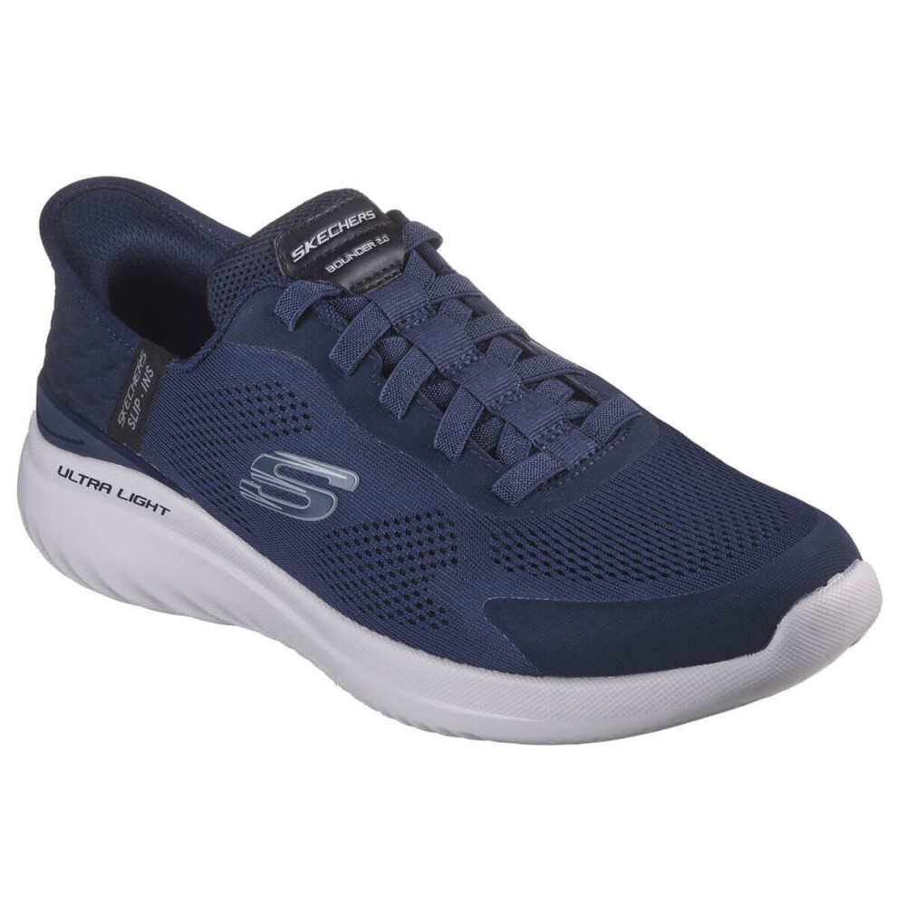 (UK 9, Navy) Skechers Mens Bounder 2.0 Emerged Slip-Ins Engineered Mesh Trainers