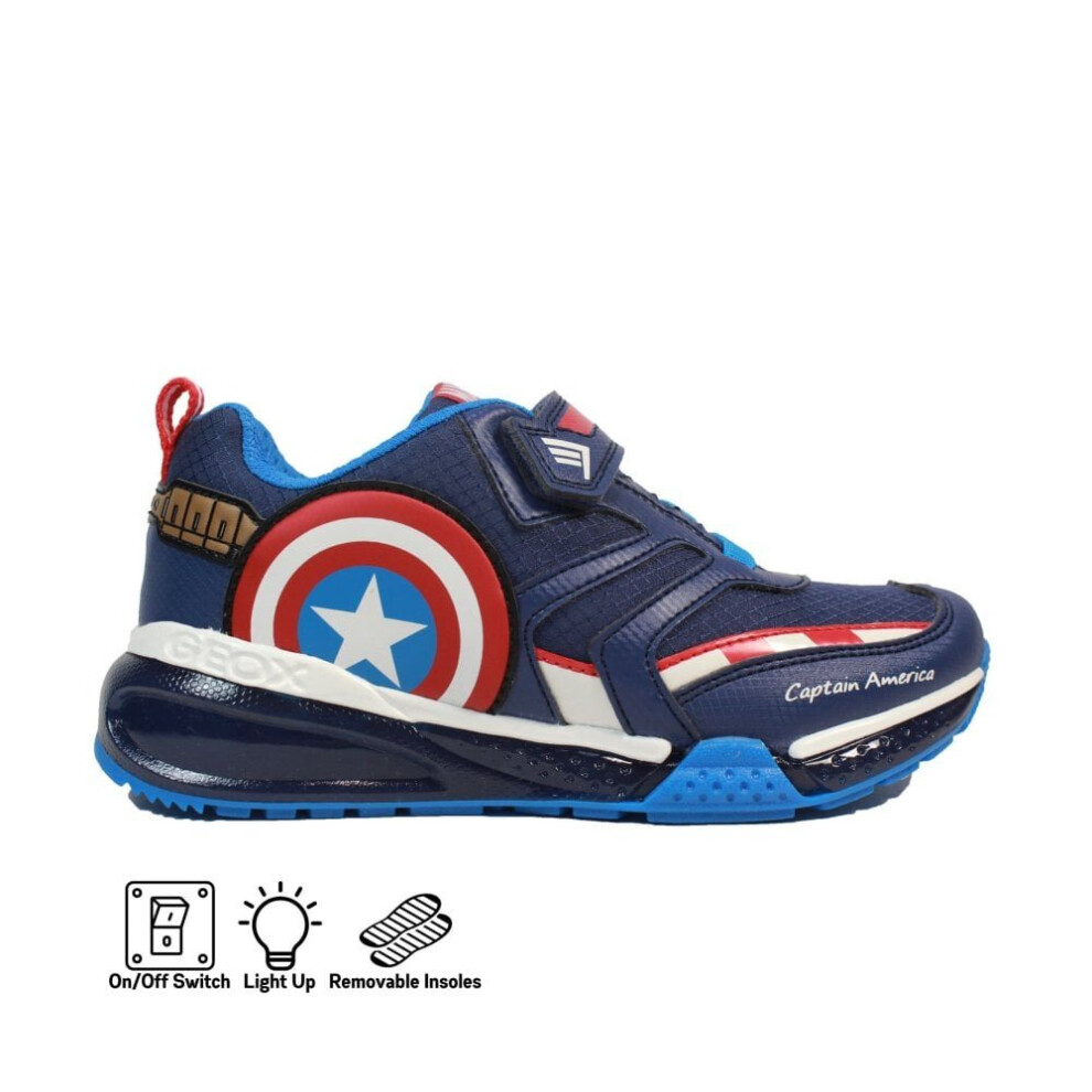 (11.5 (Children's)) J Bayonyc | Navy/Red | Childrens Light Up Trainers