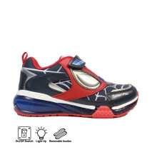 (13 (Children's)) J Bayonyc | Royal/Red | Childrens Light Up Trainers