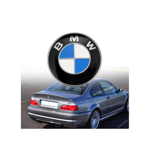 2pcs 82mm+74mm Auto Emblem For Bmw Front Bonnet Tailgate Rear Trunk 1