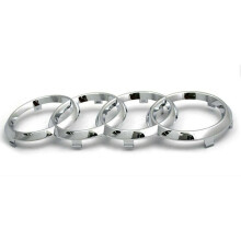 Brand New Audi Front Grille Emblem Chrome ABS Ring Logo 273mm x 93mm Not-Straight Clips