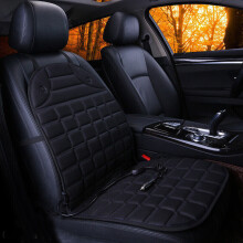 ( Single seater black) Universal 12V Car Seat Pad Cushion Cover Heating Heater Warm Heated Home Winter