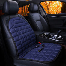 ( Single seater blue) Universal 12V Car Seat Pad Cushion Cover Heating Heater Warm Heated Home Winter