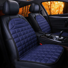 (  double seater blue) Universal 12V Car Seat Pad Cushion Cover Heating Heater Warm Heated Home Winter