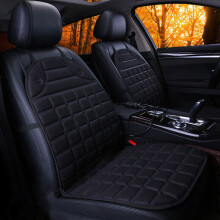 (  double seater black) Universal 12V Car Seat Pad Cushion Cover Heating Heater Warm Heated Home Winter