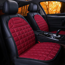 ( double seater red) Universal 12V Car Seat Pad Cushion Cover Heating Heater Warm Heated Home Winter