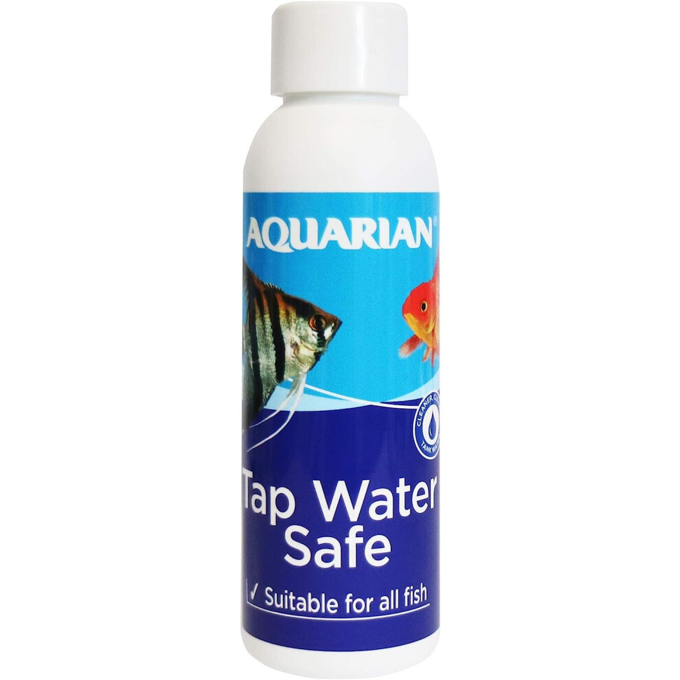 AQUARIAN TAP WATER SAFE, Aquarium Water Conditioner, 118 ml Bottle,White