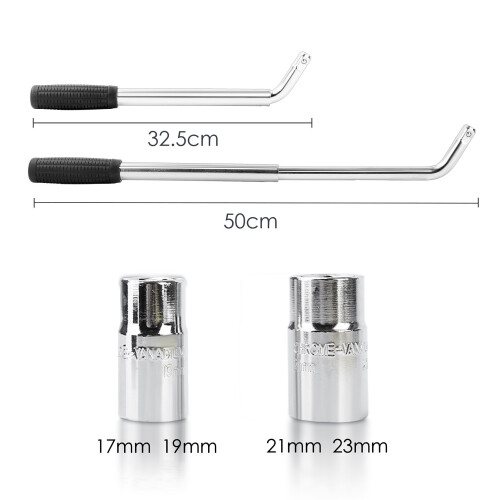 2.5T Scissor Jack + Extendable Wheel Wrench Brace Socket 2