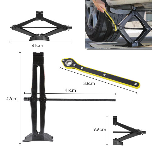 2.5T Scissor Jack + Extendable Wheel Wrench Brace Socket 1