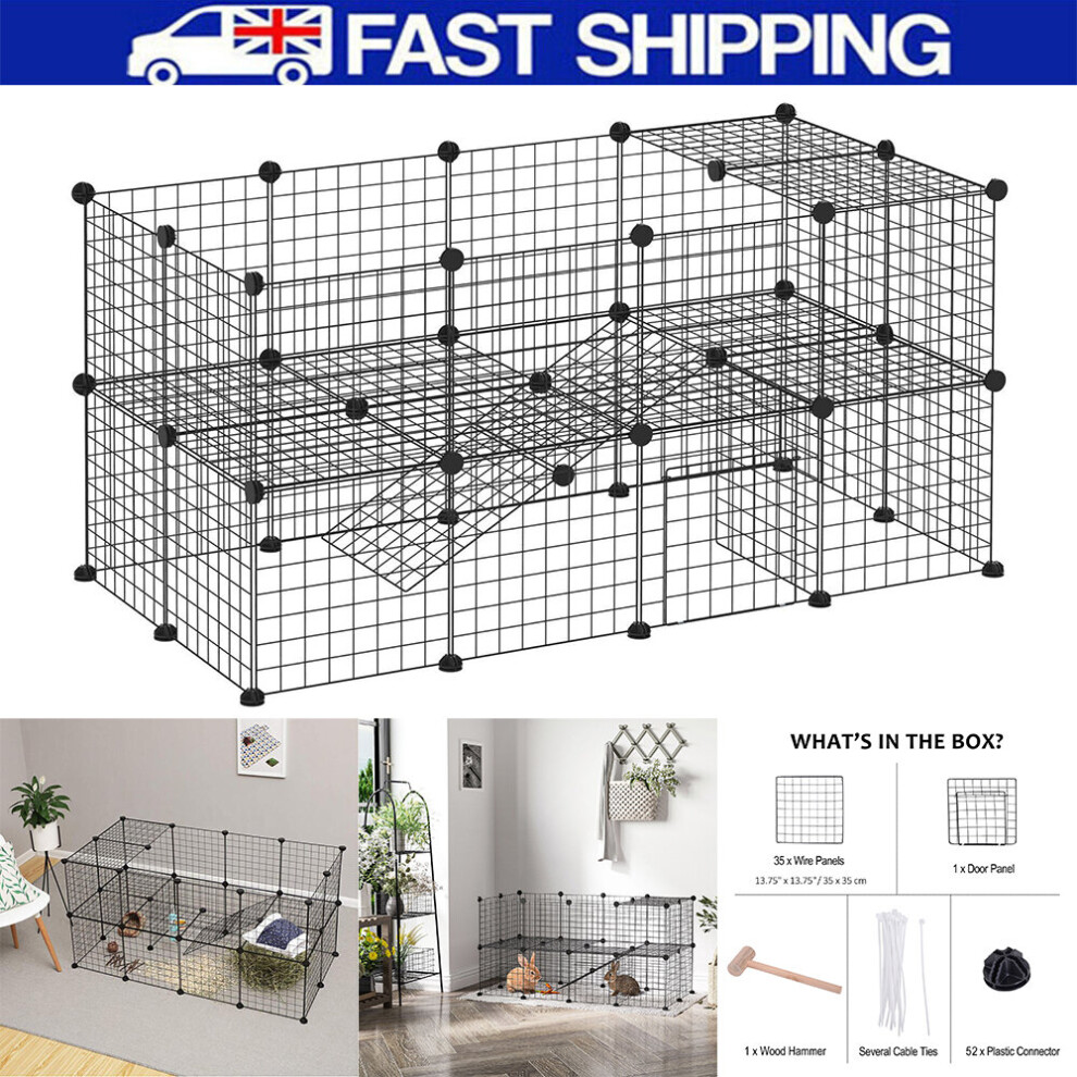 DIY Pet Playpen 36 Panel for Rabbit Guinea Pig Chinchilla Hedgehog Small Animals Cage on OnBuy