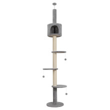 Floor to Ceiling Cat Tree Kitten Activity Center Scratching Post Grey