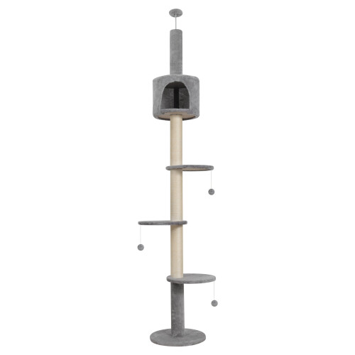 ELECWISH Floor to Ceiling Cat Tree Kitten Activity Center Scratching Post Grey
