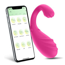 (Pink no box) Long Distance Bluetooth Wearable Panty Vibrator APP Control Clit G Spot Massager Dual Stimulation Mini Egg for Couple Adult Toys