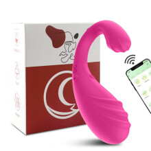 (Pink with box) Long Distance Bluetooth Wearable Panty Vibrator APP Control Clit G Spot Massager Dual Stimulation Mini Egg for Couple Adult Toys
