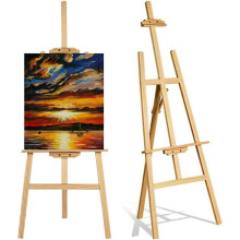 Artist Easel Stand Display Easels Studio Easel Wooden A-Frame Canvas Easel Art Stand for Painting Wedding Exhibition