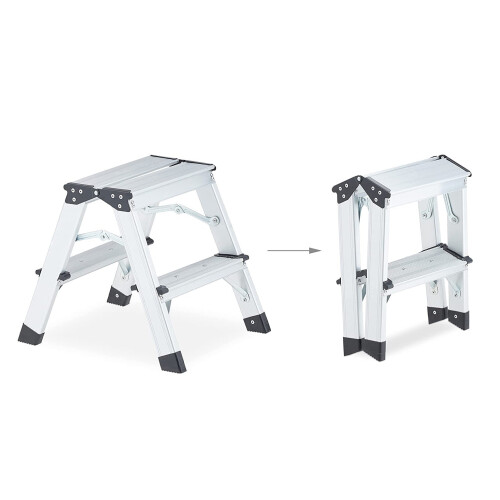 Aluminium 2 Step Ladder Double Folding 2 Tread Step Stool Ladder on OnBuy