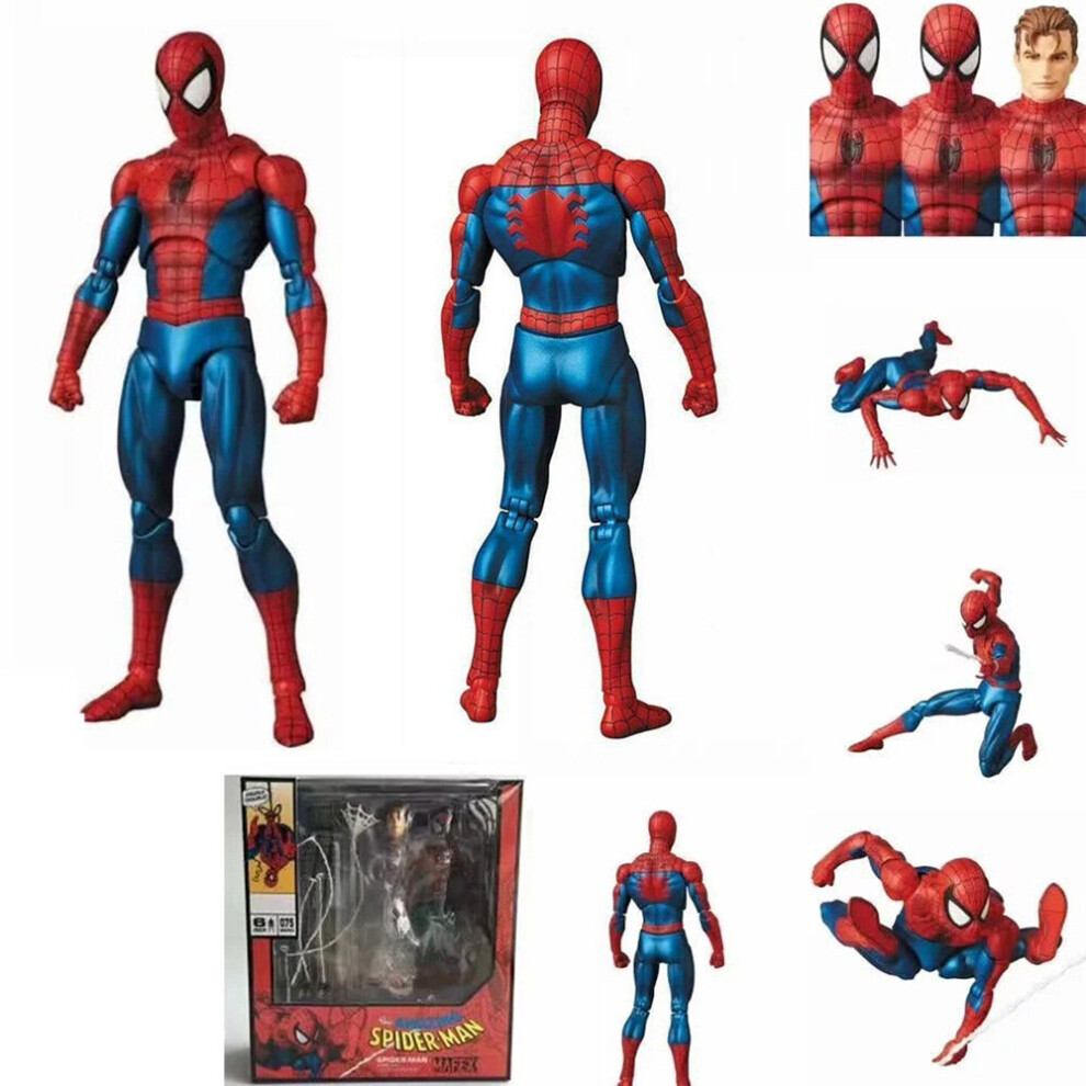 Spiderman Action Figure Toy The Amazing Spider-Man Comic Ver. Mafex No.075 Gift Kids