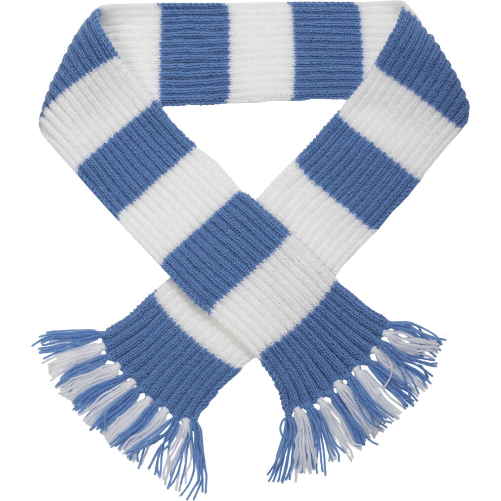 (Manchester City, Kit with Needles) Premier League Striped Football Scarf Kit Knitting Pattern & Wool - Needles Optional