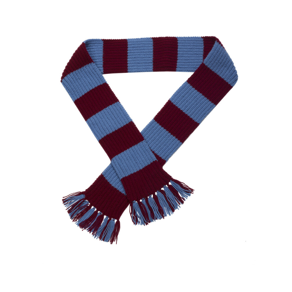 (Aston Villa, Kit with Needles) Premier League Striped Football Scarf Kit Knitting Pattern & Wool - Needles Optional