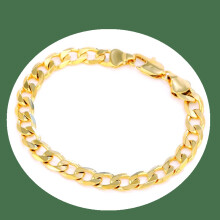 2pcs Set Necklace Bracelet 18k Plated Mens Necklace