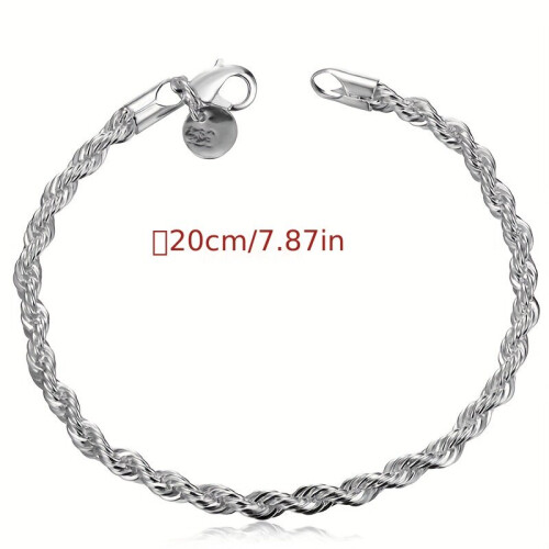 3mm Twist σχοινί χρυσό ασημένιο βραχιόλι για τους άνδρες δώρο για τους άνδρες 2