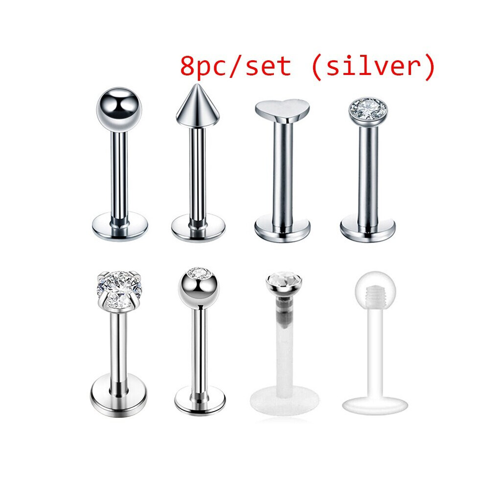 8pcs set Titanium Rings For Body Piercing For Men-image-OPC-PC25QTV-NEW