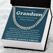 For GrandsonPerfect Grandson From GrandmaThoughtful Grandson Birthday GiftsBracelet GiftsStylish Unique For HimSimple Meaningful GiftsCuban Bracelets