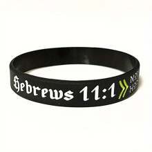 1 Pc Christian Bible Verse Hebrews Matthew Psalm Romans Rubber Wristbands Silicone Bracelets For Men