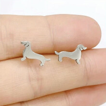 Stainless Steel Ear Studs Earrings Vintage Puppy Earrings