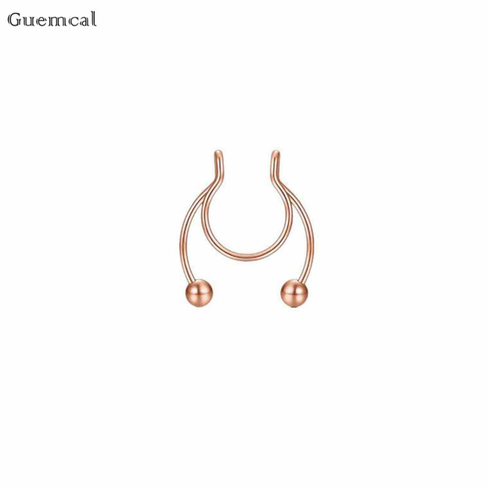1Pc Stainless Steel Faux Septum Nose Ring Non Piercing Body Jewelry For Men-image-OPC-PC25RNV-NEW