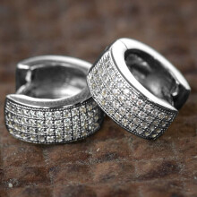 Hip Hop Style Earrings For Men Full Zircon Rhinestone Earrings Jewelry