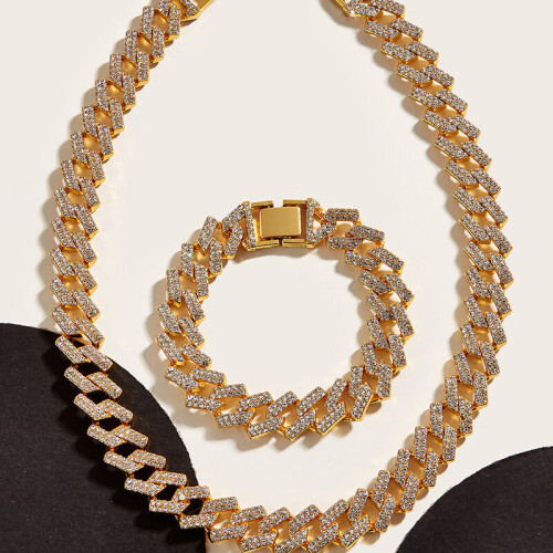 2pcs Mens Necklace Plus Bracelet