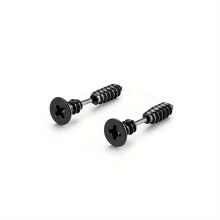 1pair Funky Punk Hip hop Style Screw Shape Earrings Jewelry Accessories For Men Women