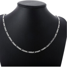 Silver plated 4mm Chain Necklace For Boys