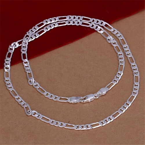 Silver plated 4mm Chain Necklace For Boys 1