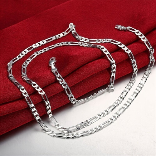 Silver plated 4mm Chain Necklace For Boys 2