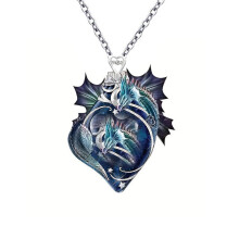 Mens Necklace Creative Acrylic Heart Dragon Pendant Necklace Decorative Accessories Holiday Gift For Boy