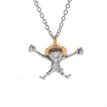 1pc Creative Cartoon Anime Peripheral Straw Hat Boy Pendant Alloy Necklace For Men Gift Party Daily Decoration