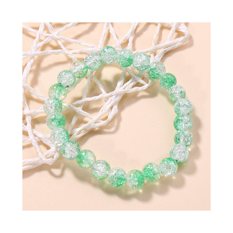 1pc Crystal Crackle Two Tone Beaded Couple Bracelet Christmas Gift-image-OPC-PC25WPZ-NEW