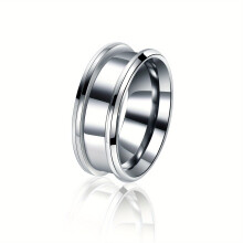 Ring Mens Hip Hop Double Beveled Groove Ring Tide Mens Ring Personality Boys Ring